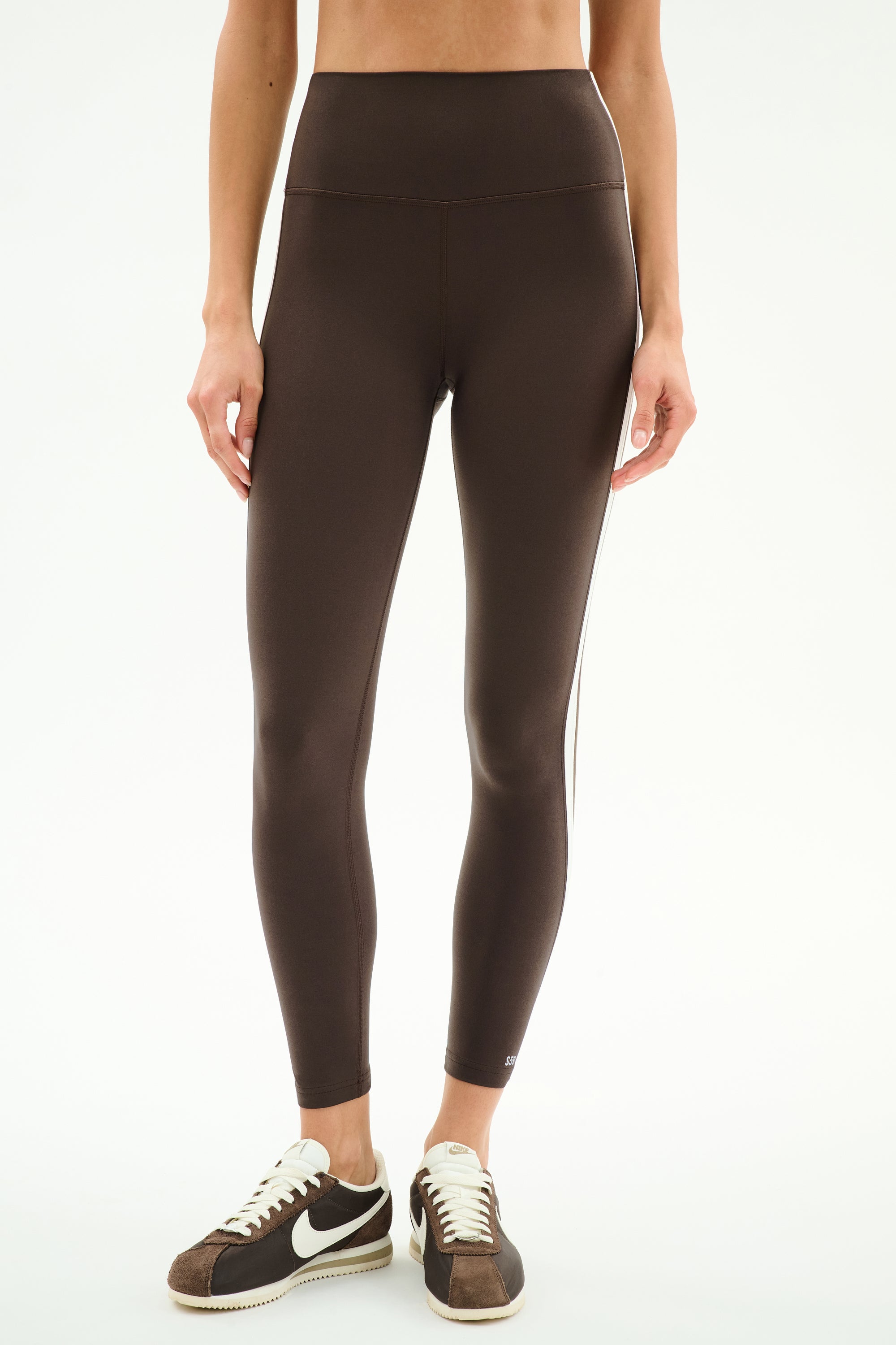 Bianca High Waist Rigor 7/8 - Dark Chocolate/White – SPLITS59