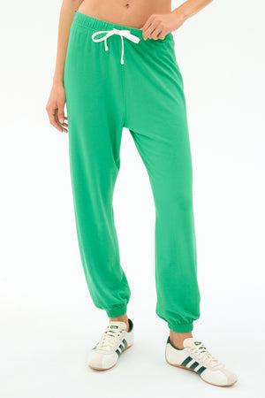 Andie Oversized Fleece Sweatpant Spearmint