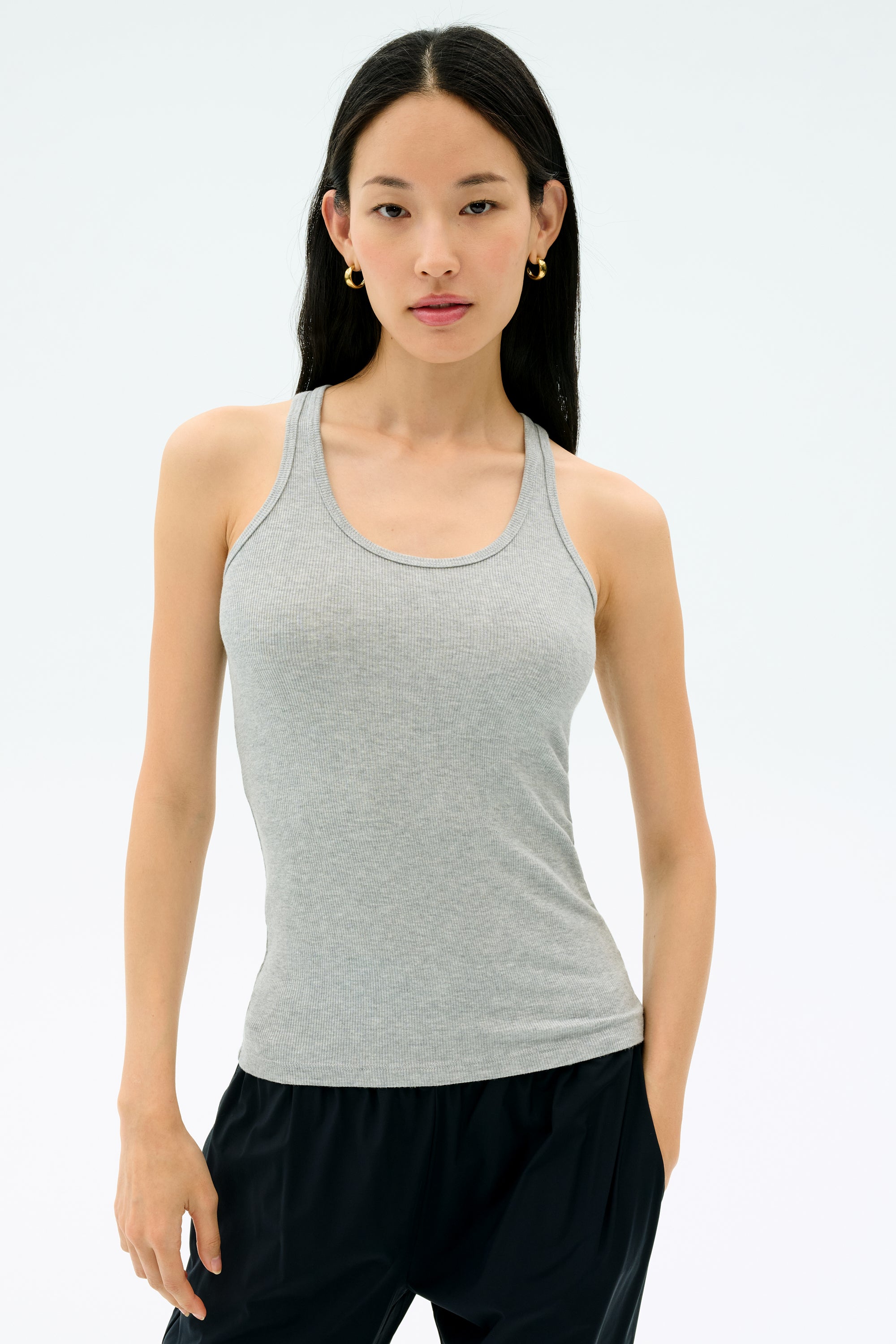 Ashby Rib Tank - Lt. Heather Grey