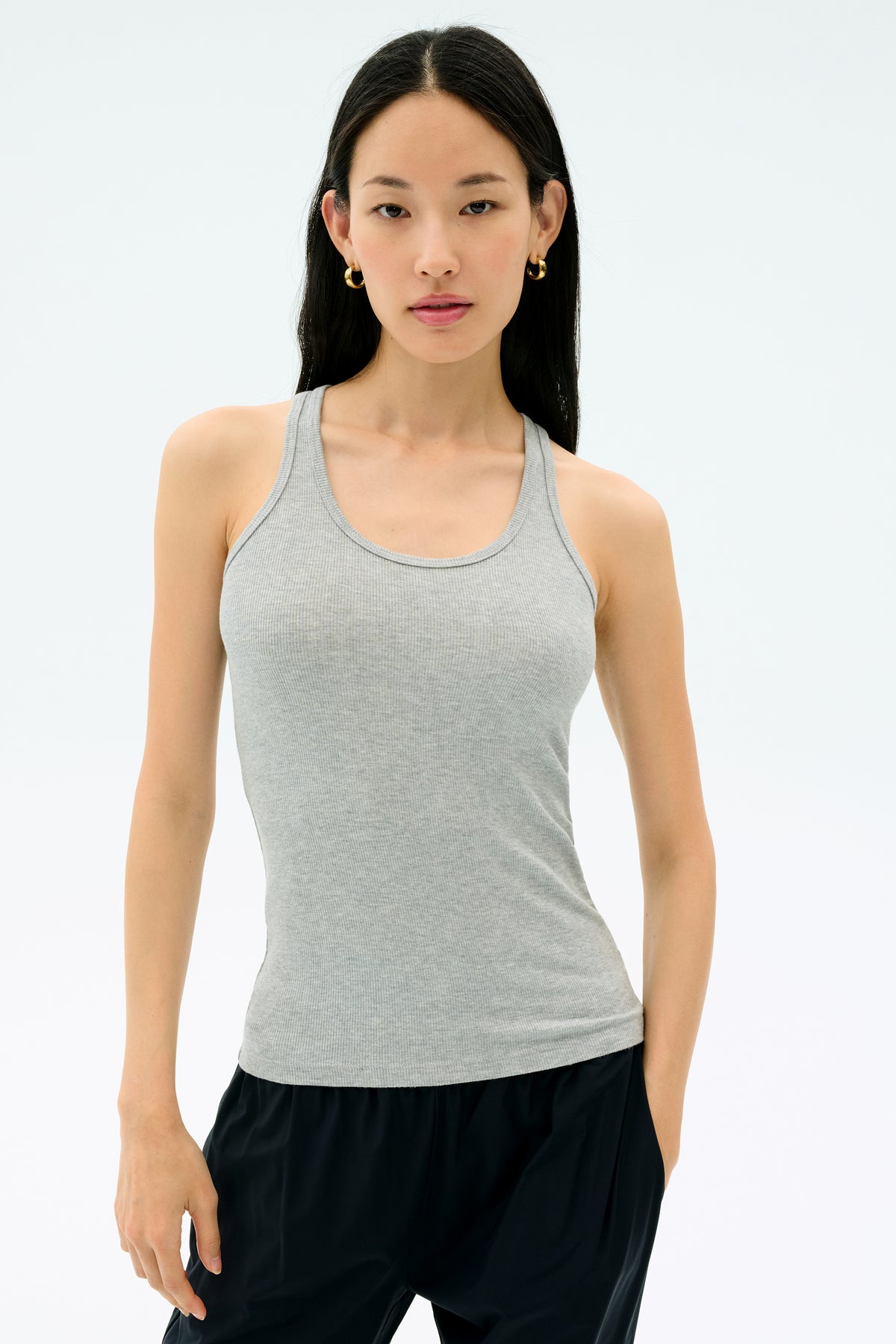 Ashby Rib Tank Lt. Heather Grey