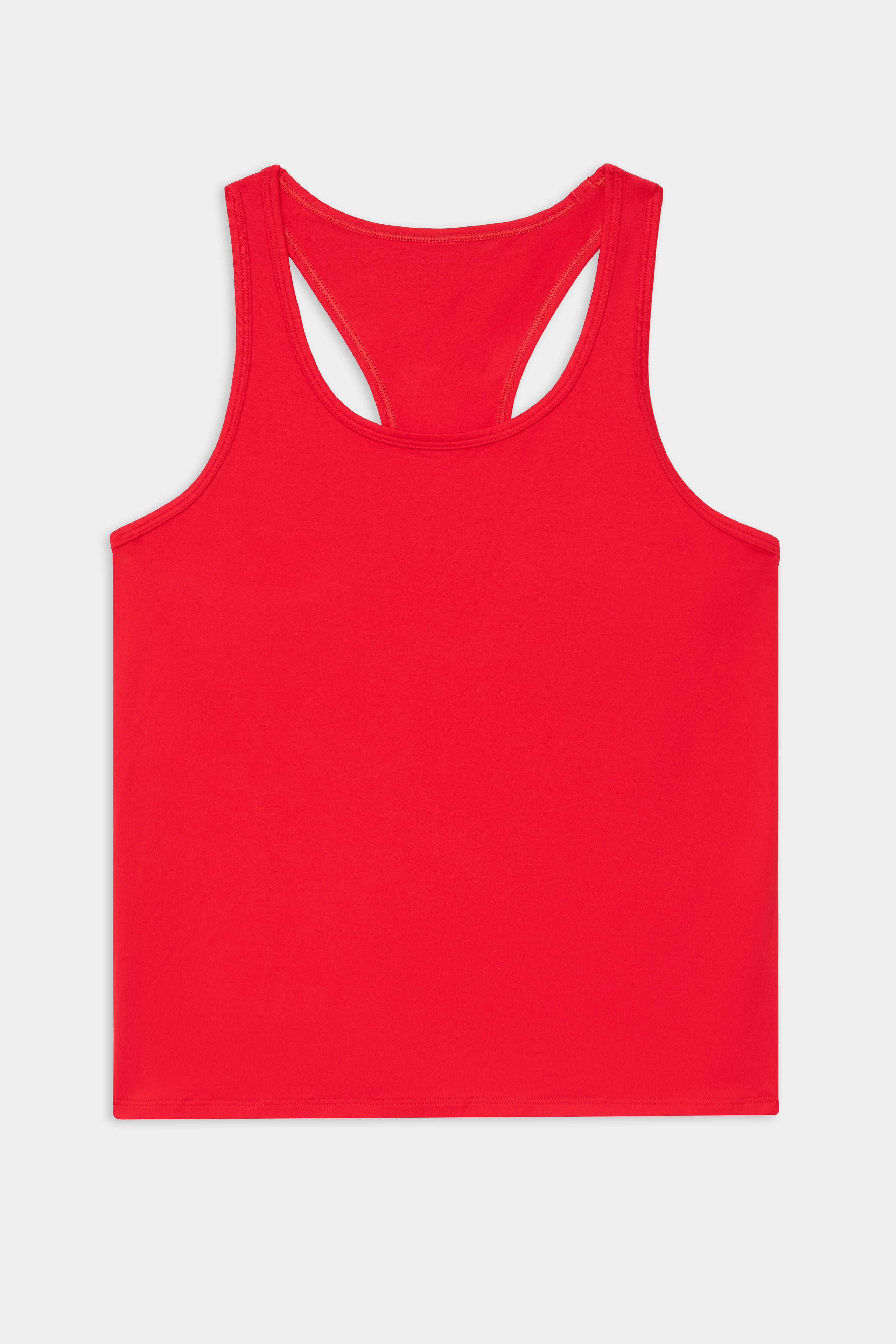 The SPLITS59 Mel Airweight Lite Tank in Pirate Red is displayed flat on a white background.