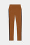 The SPLITS59 Amber Airweight High Waist 7/8 leggings in brown feature black vertical side stripes and are displayed flat on a white background.