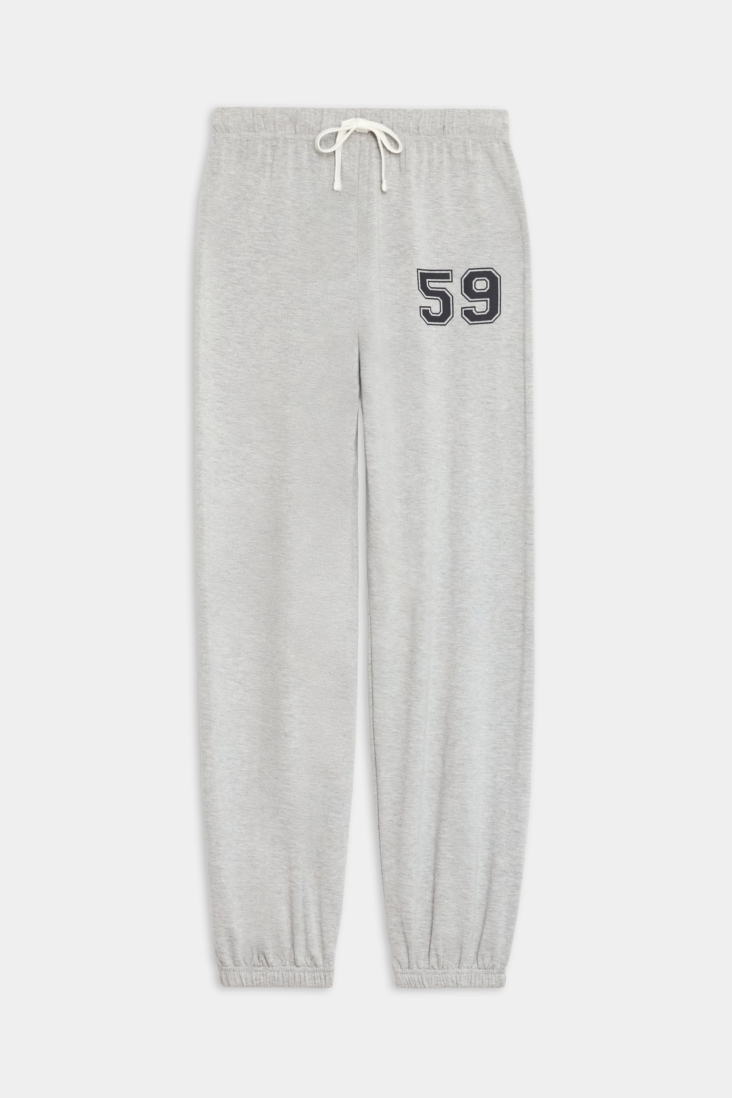 Andie Oversized Fleece Varsity 59 Sweatpant - Heather Grey/59