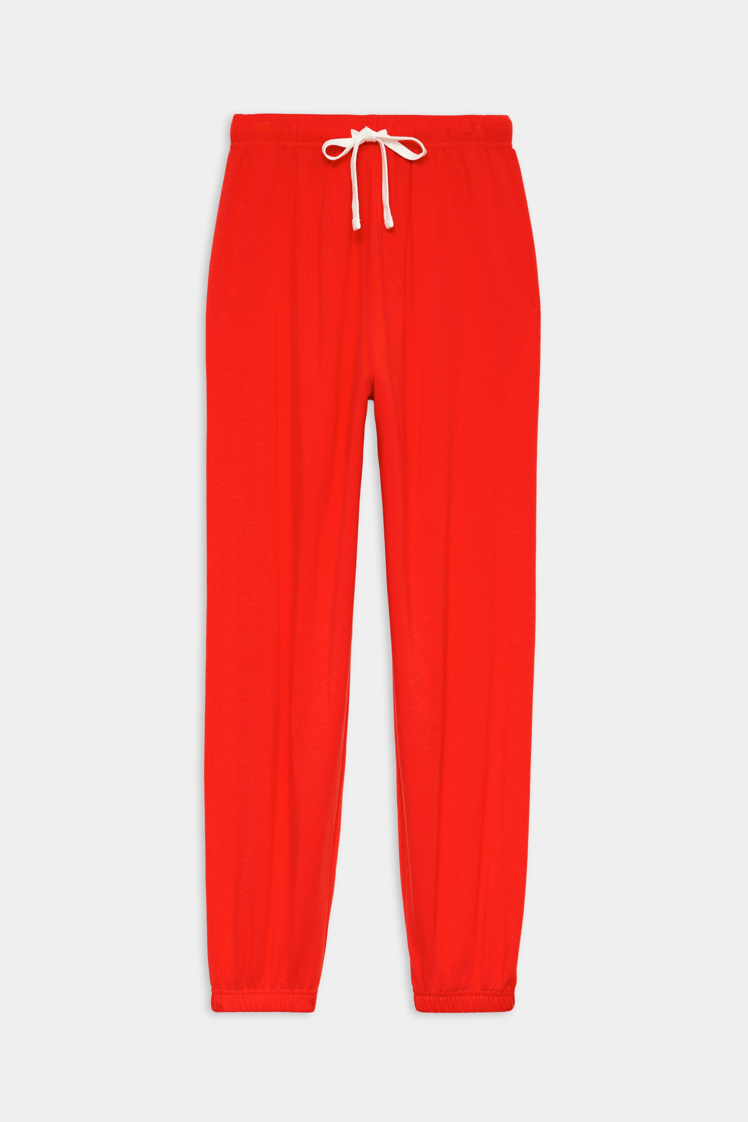 Andie Oversized Fleece Sweatpant - Lotus Red