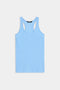 The Ashby Rib Tank - Skylight by SPLITS59, featuring a racerback design, is laid flat against a white background.