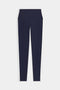 SPLITS59 Clare High Waist Rigor 7/8 leggings in navy blue with white side stripes, shown on a plain white background.