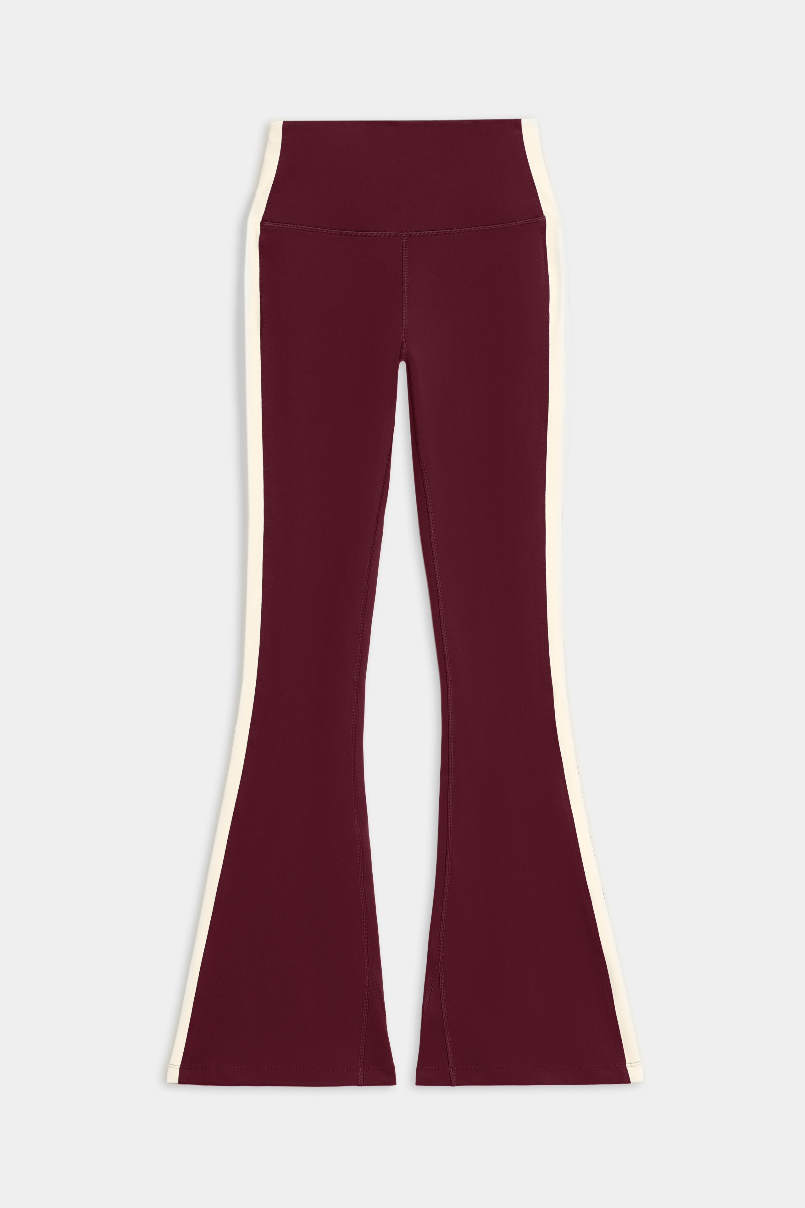 Raquel High Waist Flared Legging - Dark Cherry/Creme