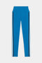 SPLITS59 Ella High Waist Airweight 7/8 leggings in Stone Blue/Graphite, featuring a high waistband and black and white vertical side stripes, displayed flat on a white background.
