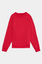 A plain red long-sleeve sweatshirt, the Andie Fleece Sweatshirt - Pirate Red by SPLITS59, crafted from a soft fabric blend, featuring a crew neck and displayed against a white background.
