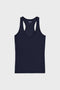 Flat view of ribbed dark blue tank top
