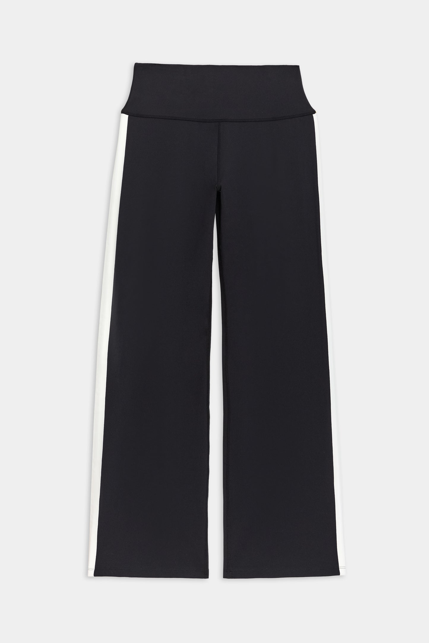 A SPLITS59 Harper Supplex Pant - Black/White with a side stripe.