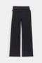 A SPLITS59 Harper Supplex Pant - Black/White with a side stripe.