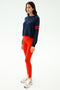 Brooks Stripe Fleece Sweatshirt - Indigo/Lotus Red