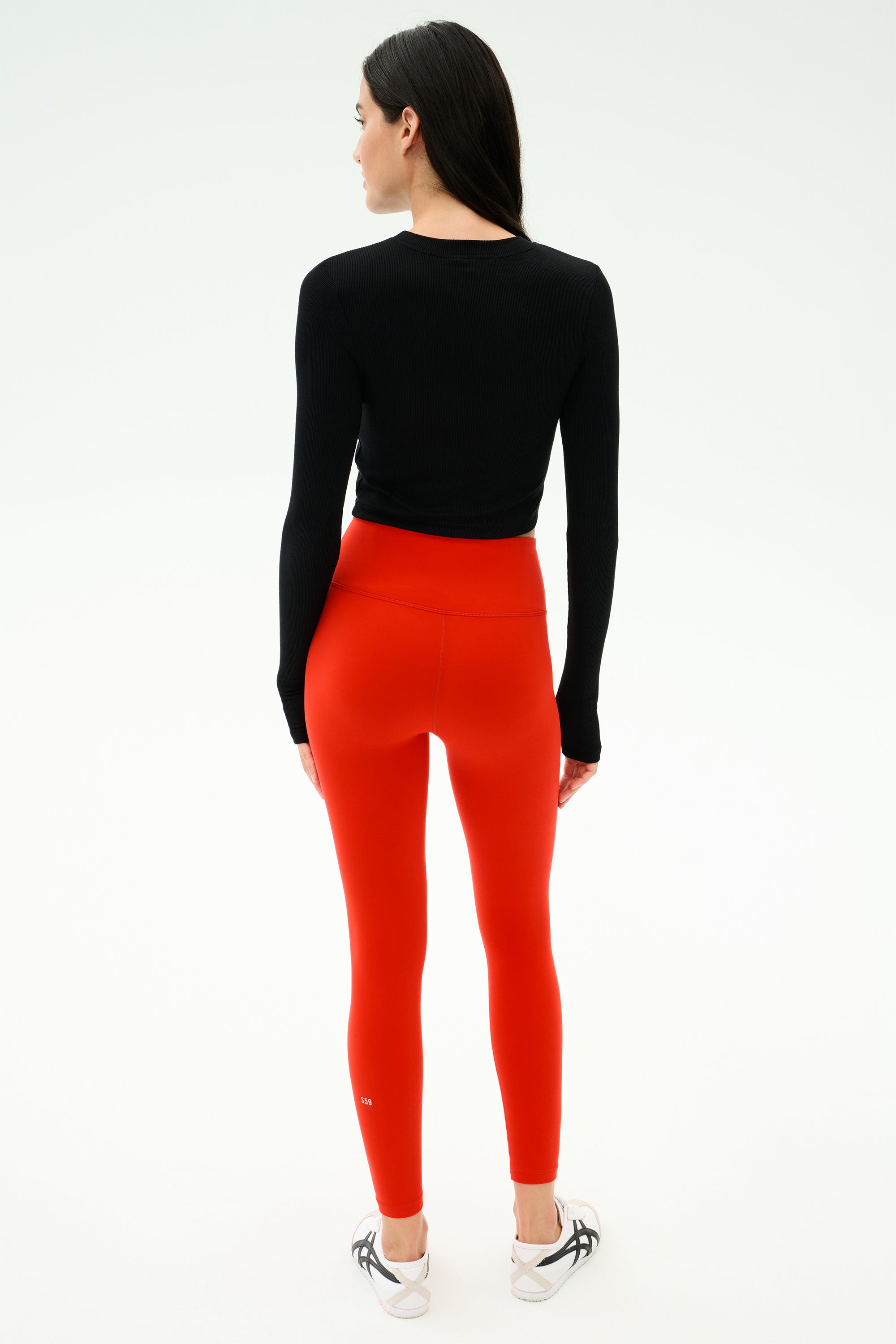 Louise Rib Long Sleeve Crop - Black