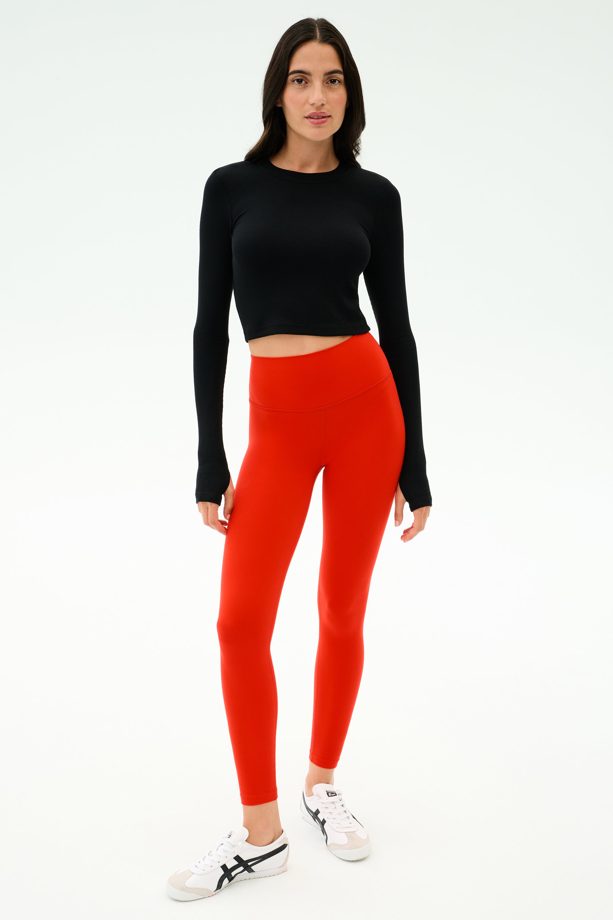Louise Rib Long Sleeve Crop - Black