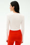 Louise Rib Long Sleeve Crop - White