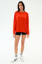 Andie Oversized Fleece Sweashirt - Lotus Red