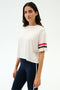 Ava Jersey Tee - White/Indigo