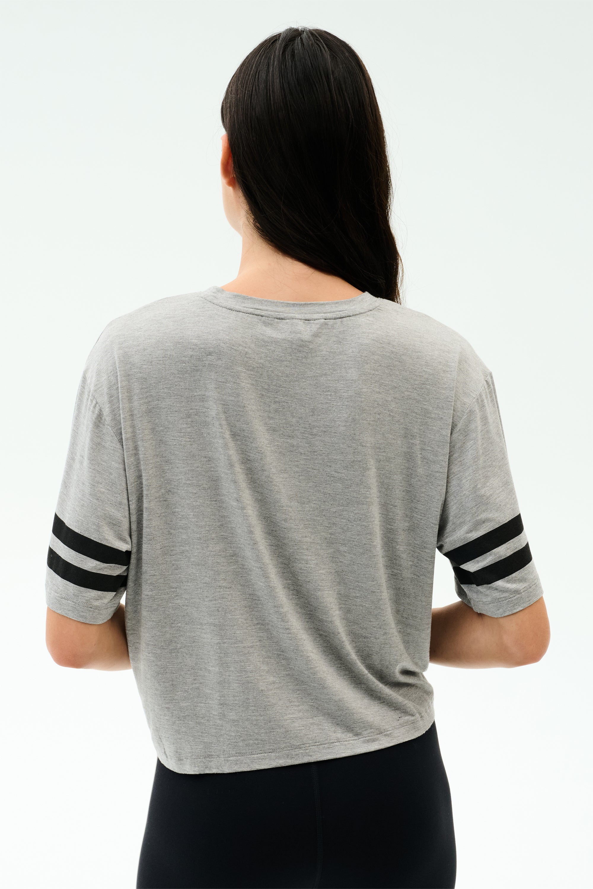 Ava Jersey Tee - Heather Grey/Black