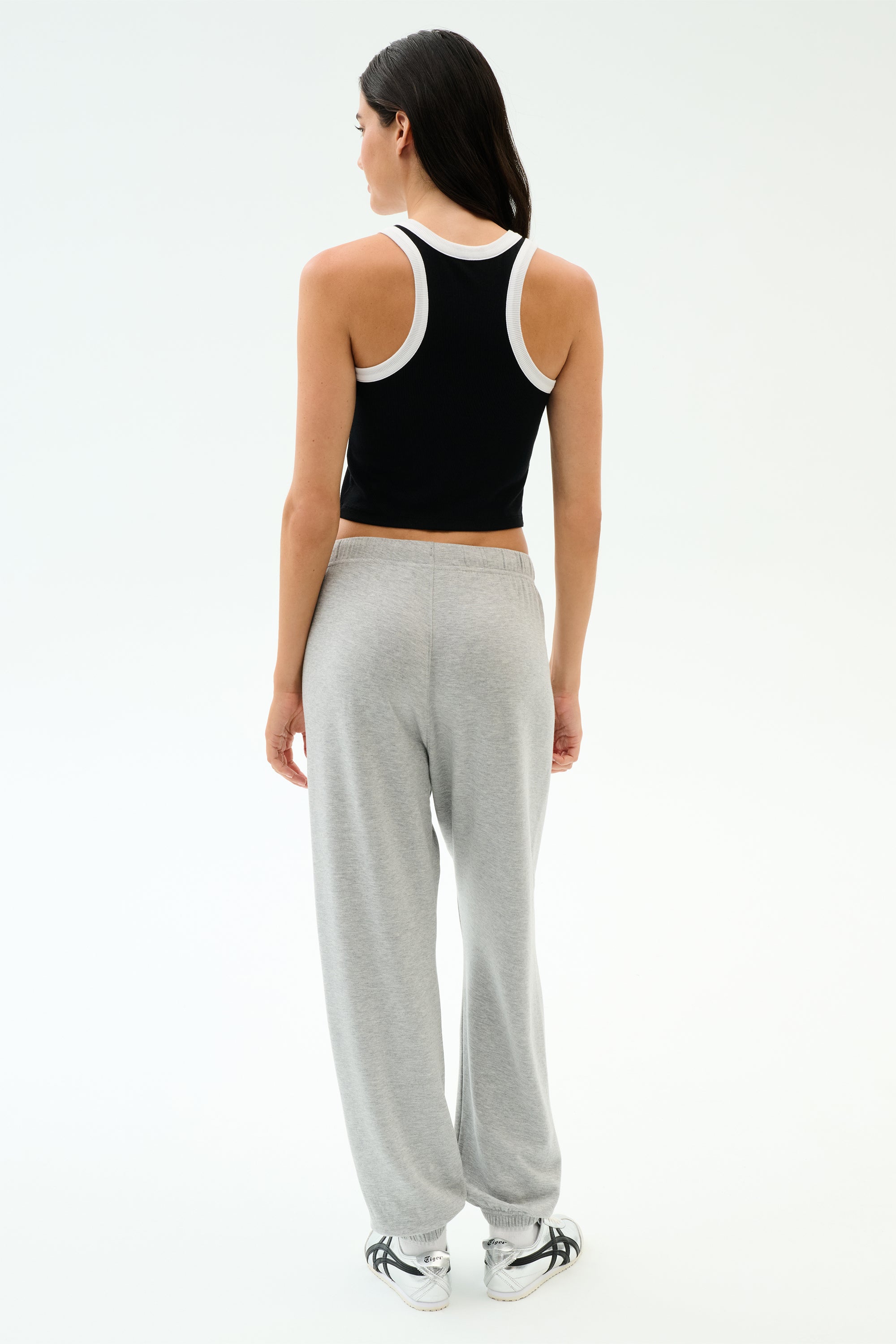 Kiki Rib Crop Tank - Black/White