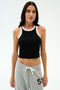 Kiki Rib Crop Tank - Black/White
