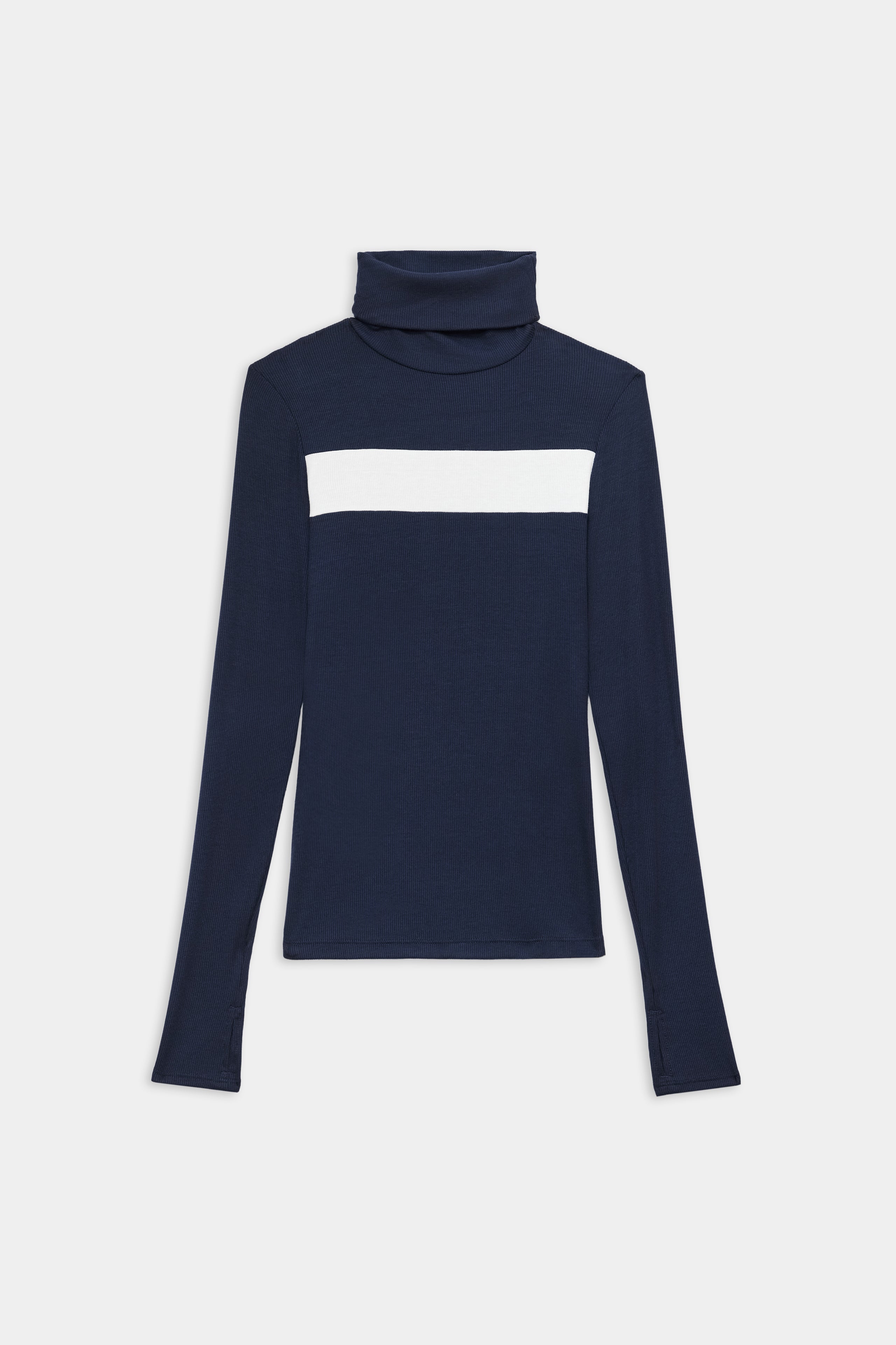 Lennon Rib Turtleneck - Indigo/White – SPLITS59