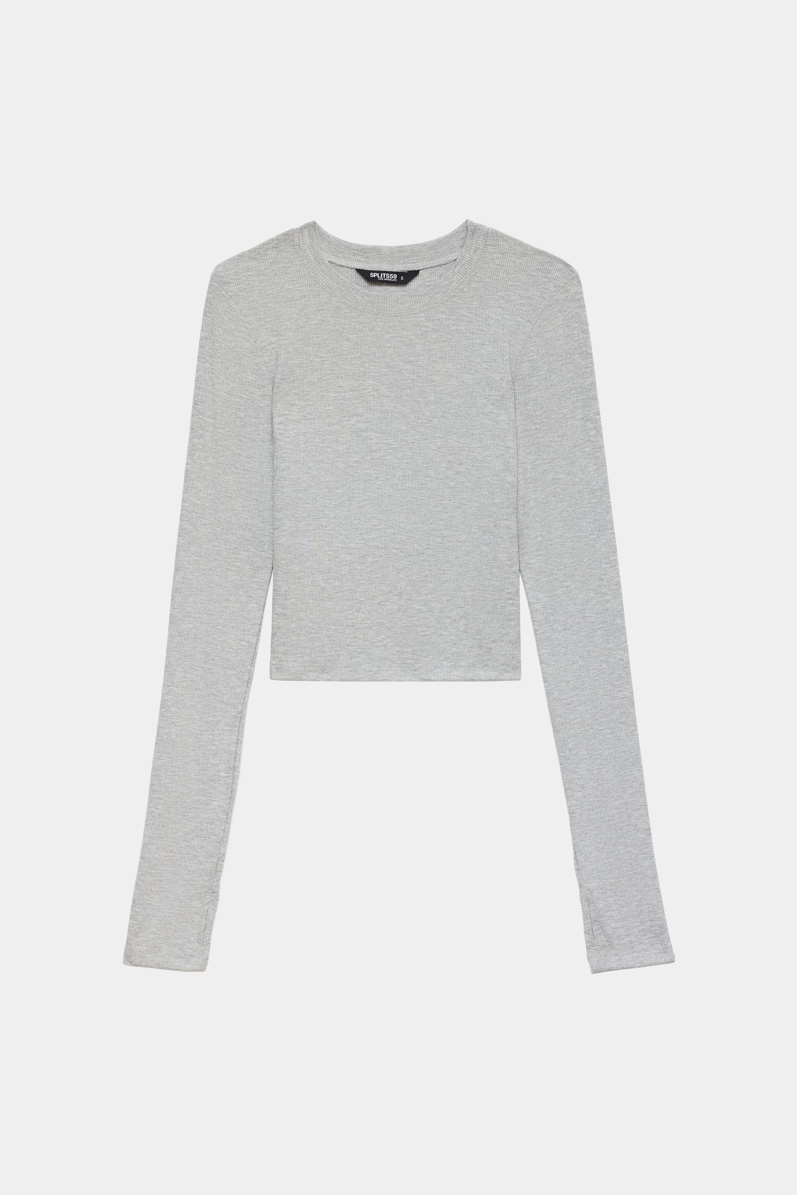 (取寄) スピリッツ 59 レディース ルイーズ リブ ロング スリーブ クロップ Splits59 women Louise Rib Long Sleeve Crop Heather Grey Louise Rib Long Sleeve Crop - Heather Grey – SPLITS59