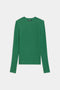 The Louise Rib Long Sleeve in Arugula by SPLITS59 is perfect for yoga sessions, showcased on a white background.
