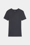 The SPLITS59 Louise Rib Short Sleeve, a dark gray t-shirt, is laid flat on a white background.
