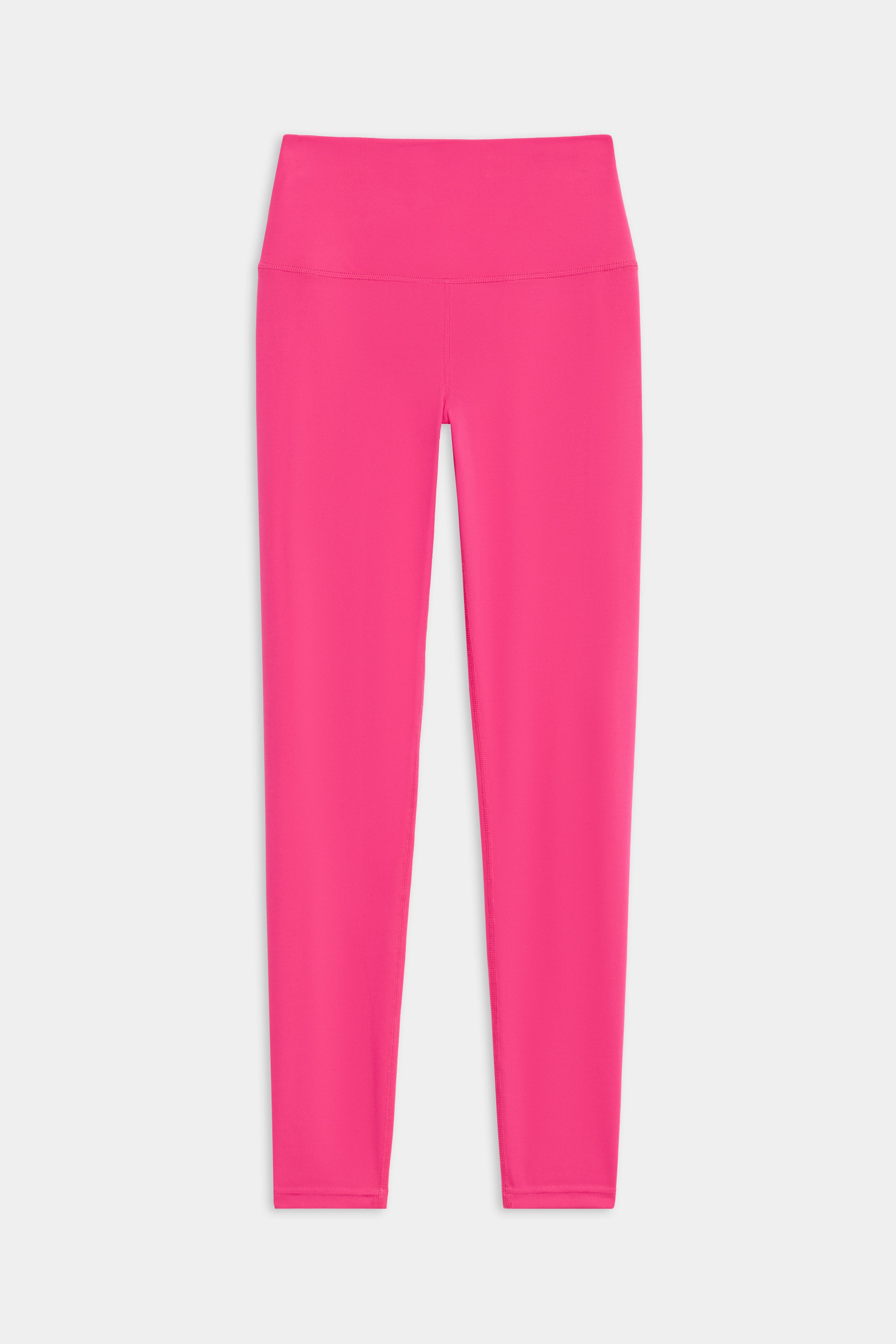 SPLITS59 Sprint High Waist Rigor 7/8 leggings in bright pink are showcased on a white background.