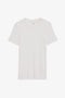 A SPLITS59 Louise Rib Short Sleeve - White gym t-shirt on a white background.