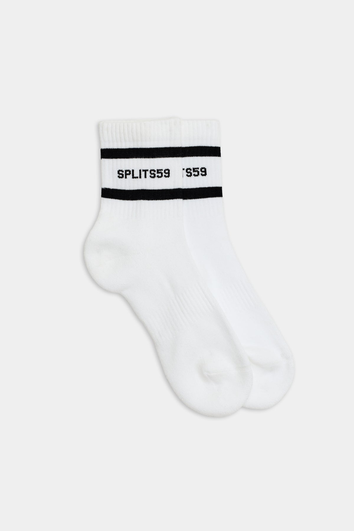 Logo Stripe Quarter Socks White Black