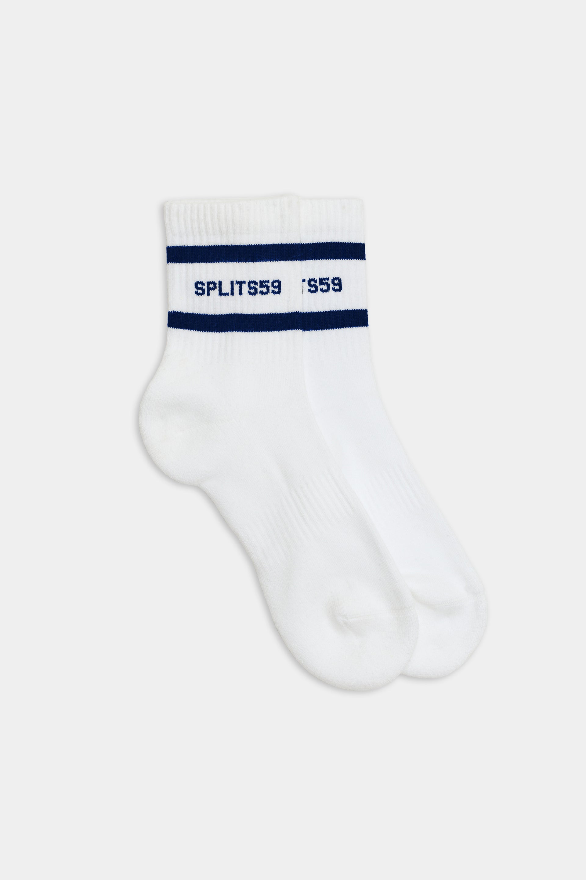 Logo Stripe Quarter Socks - White/Indigo - White/Indigo / O/S, image size:1920x2880