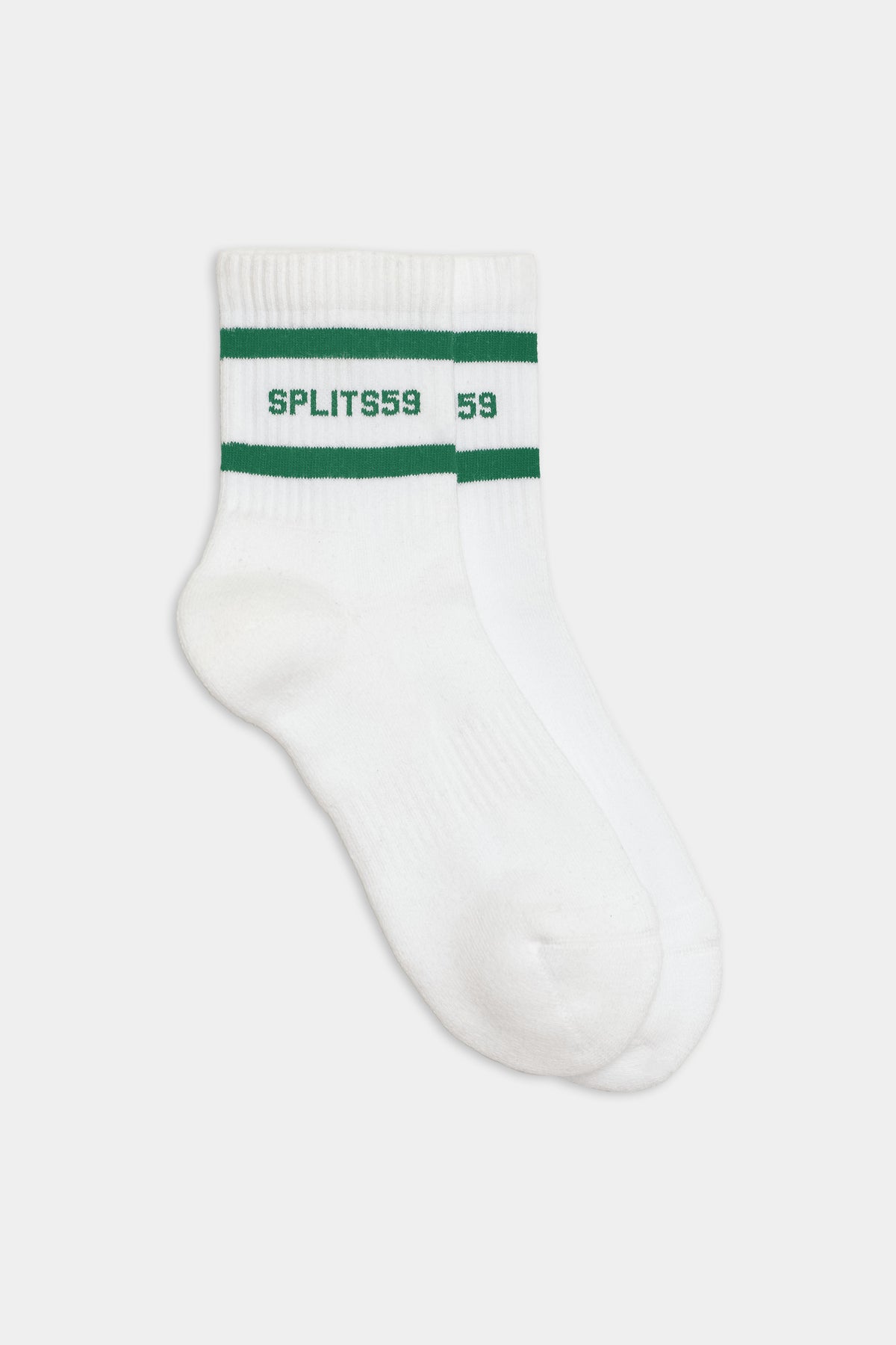 Logo Stripe Quarter Socks White Arugula