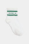 A pair of SPLITS59 Logo Stripe Quarter Socks in White/Arugula.
