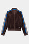 Heritage Velour Bomber - Dark Chocolate/Classic Blue