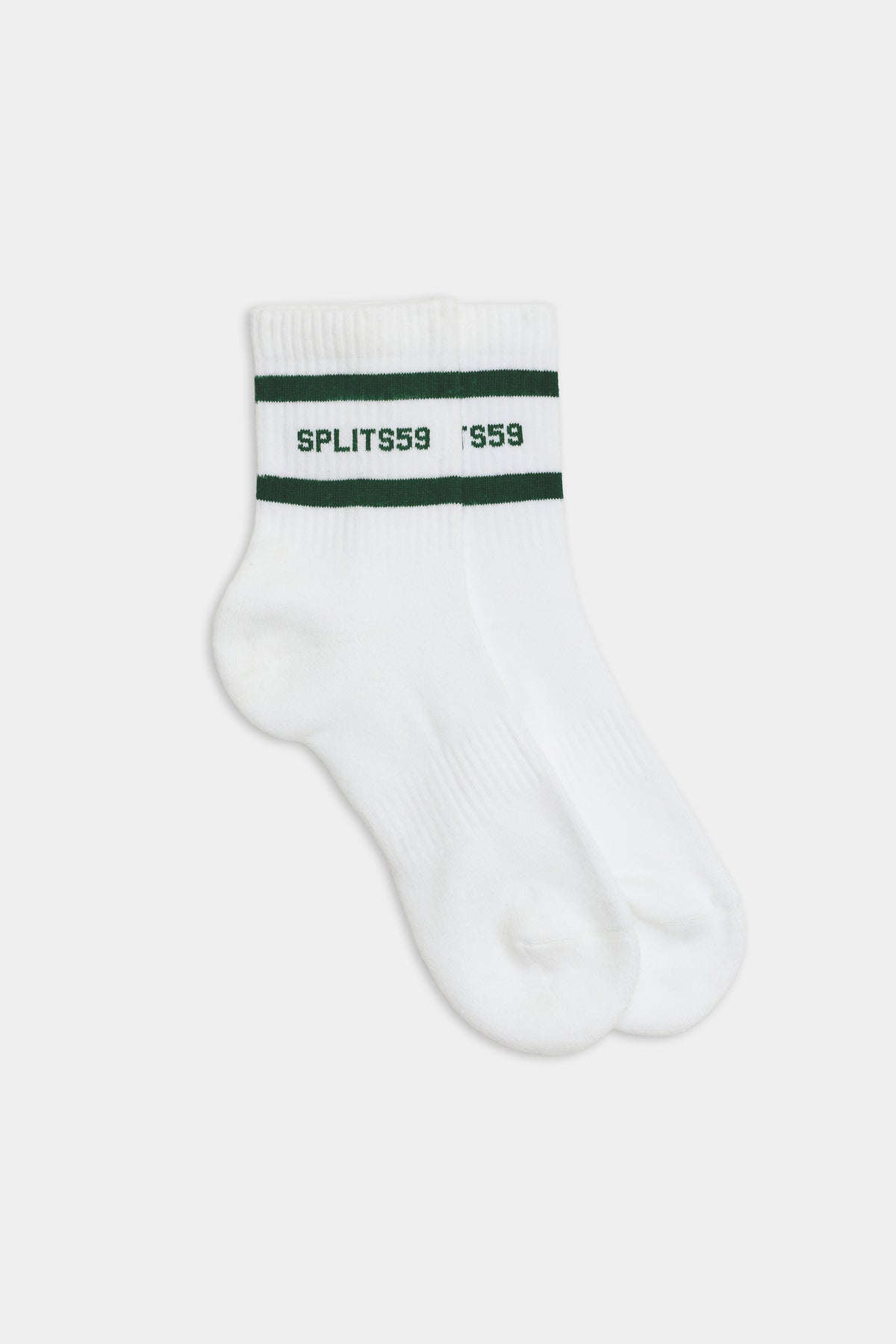 Logo Stripe Quarter Socks White Military