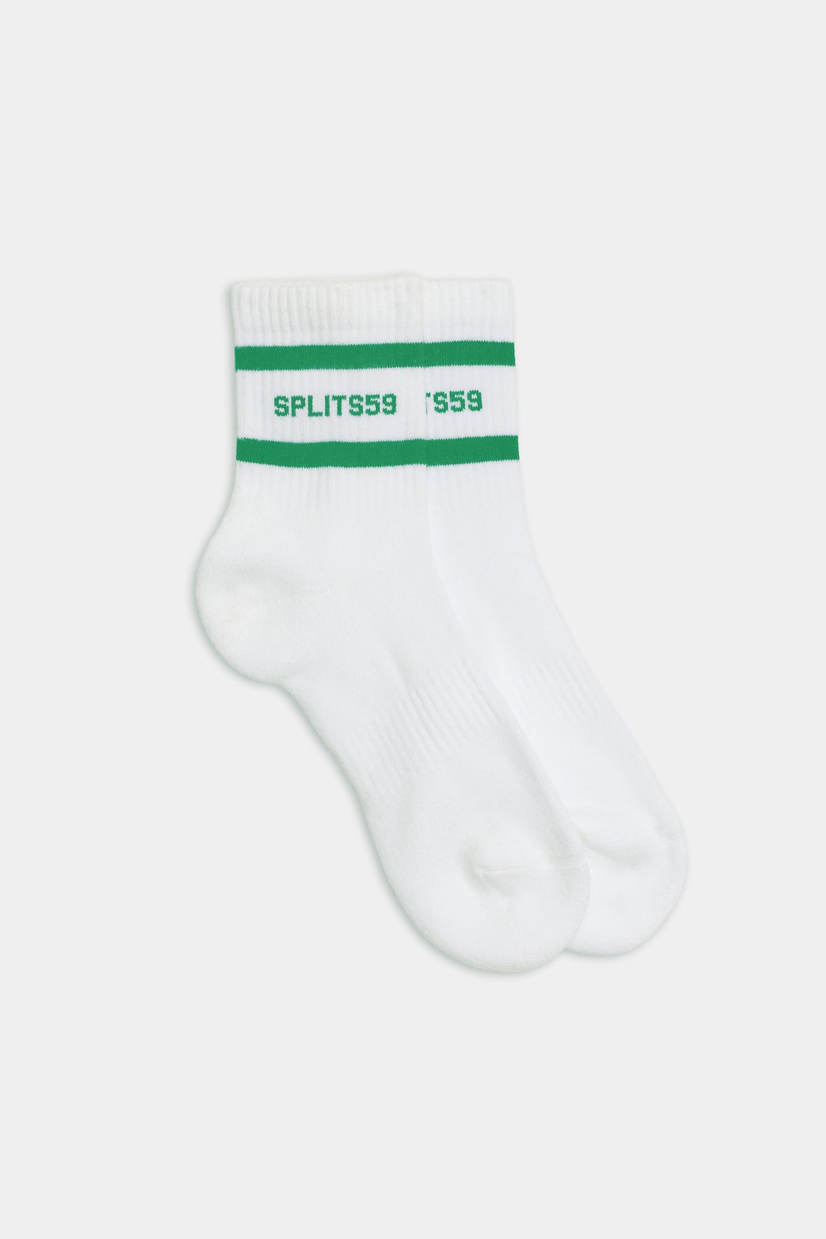 Logo Stripe Quarter Socks White Grass