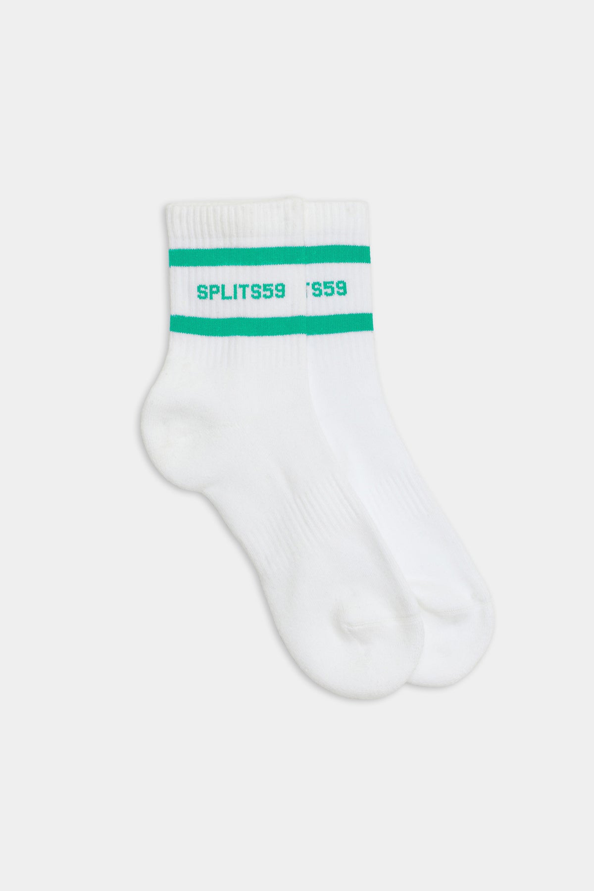 Logo Stripe Quarter Socks White Spearmint
