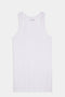 Flat view of white ribbed tank top